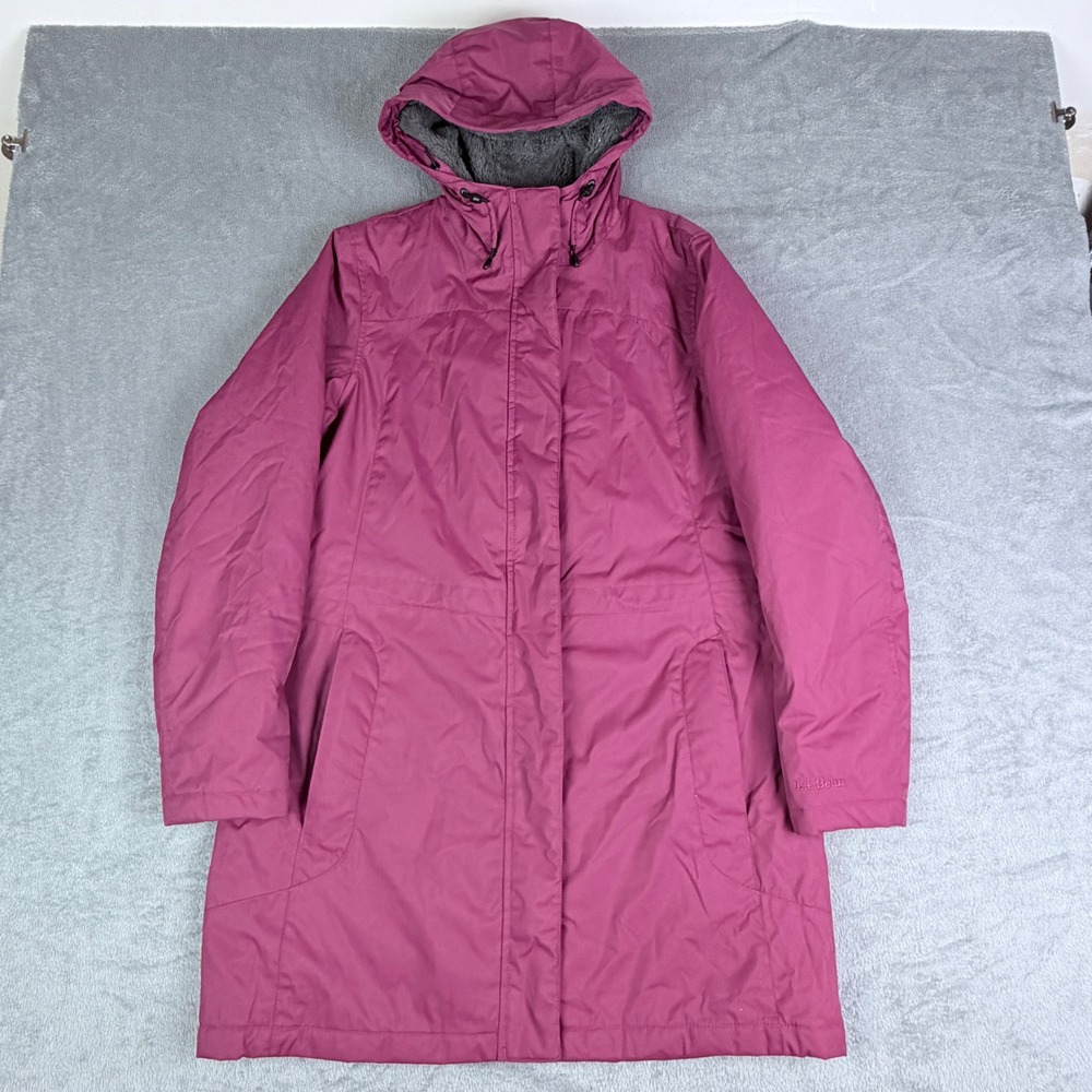 LL Bean Sherpa Insulated Quilted Parka Jacket M REG 271139 Womens Wildberry Pink
